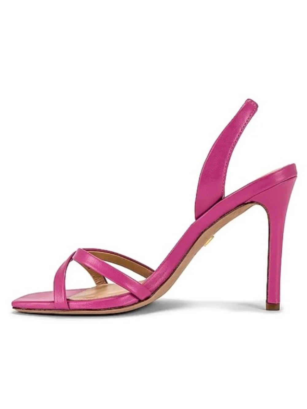 Veronica Beard Analita Hot Pink Leather Slingback Stiletto Sandals Sz 8.5